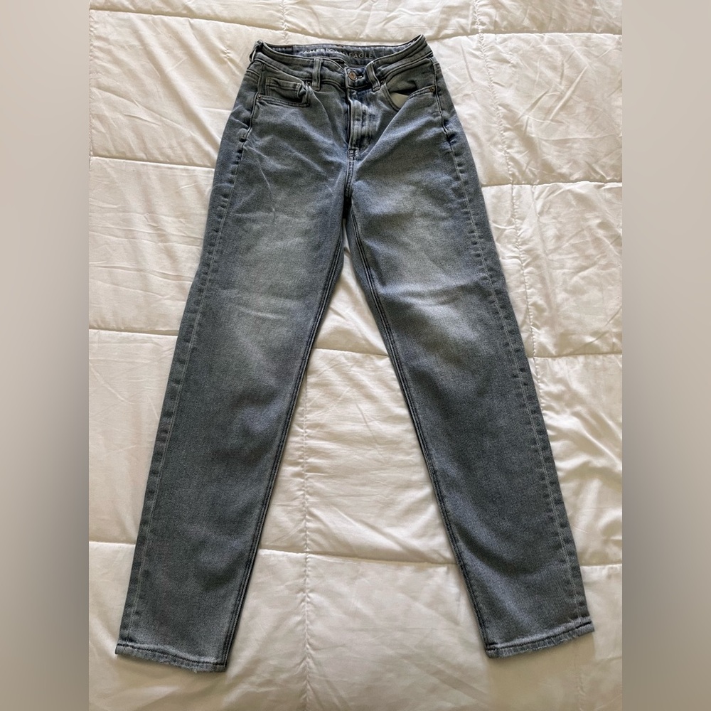 American Eagle Outfitters Blue Mom Straight Leg Jeans